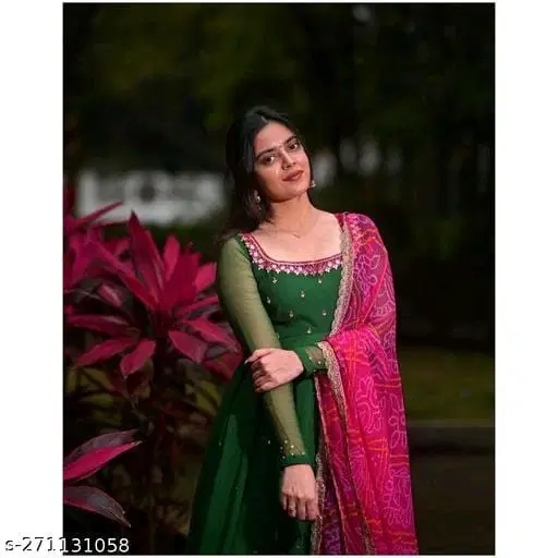 Majisha Faux Georgette Digital Printed Gown With Dupatta catalog